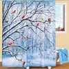 Winter Tree Cardinals Bathroom Fabric Shower Curtain 