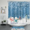 Winter Village Shower Curtain - Cute Snowman Christmas Bathroom
