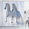 Winter White Horse Animal Print Shower Curtain - A Beautiful And Majestic Addition To Your Bathroom