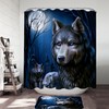 Winter Wolf Shower Curtain For Animal Lover Bathroom Decor