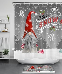 Winter Wonderland Shower Curtain With Snowflake Design