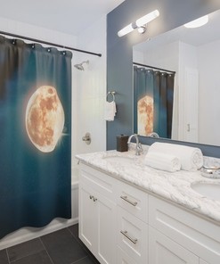 Wish Fulfilled Full Moon Shower Curtain For A Positive Bath