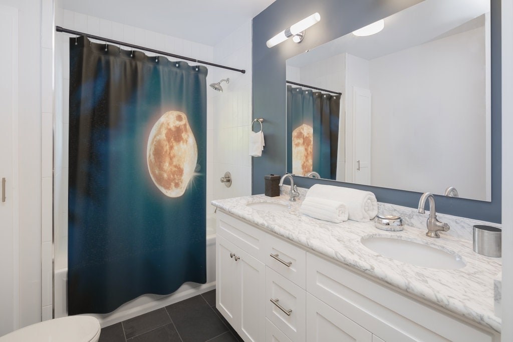 Wish Fulfilled Full Moon Shower Curtain For A Positive Bath
