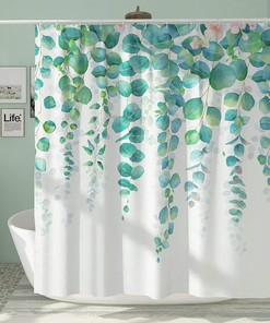 Wisteria Flower Botanical Leaf Floral Shower Curtain Spring Waterproof