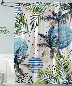 Wisteria Flower Botanical Leaf Floral Shower Curtain Spring Waterproof