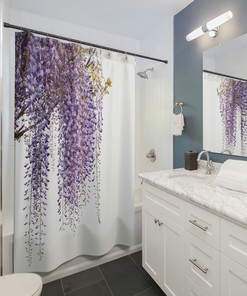 Wisteria Purple Flower Shower curtain for Spring Decor and Home Accessories
