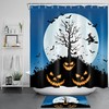 Witch Cemetery Pumpkin Halloween Shower Curtain - Classic Halloween Design