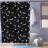 Witchy Bat And Moon Shower Curtain With Gothic Print For Bathroom 