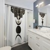 Witchy Black and White Shower Curtain for Gothic Bathroom Design 
