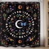 Witchy Boho Moon Phase Shower Curtain with Abstract Butterfly and Black Prints for Aesthetic Vibes