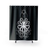 Witchy Octopus Shower Curtain - Gothic Pagan Squid Shower Accent for Sea Witch Bathroom Decor