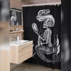 Witchy Shower Curtain With Skeleton Mermaid And Mystic Print For Bathroom 