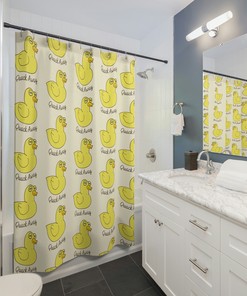 Witty Cool Duck Bathtub Funny Shower Curtain - Housewarming Bathroom Decor