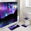 Wolf And Fantasy Aurora Shower Curtain Set With Bathroom Rug And Contour Mat,