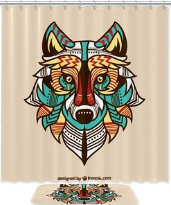Wolf Background Waterproof Shower Curtain For Bathroom Decor
