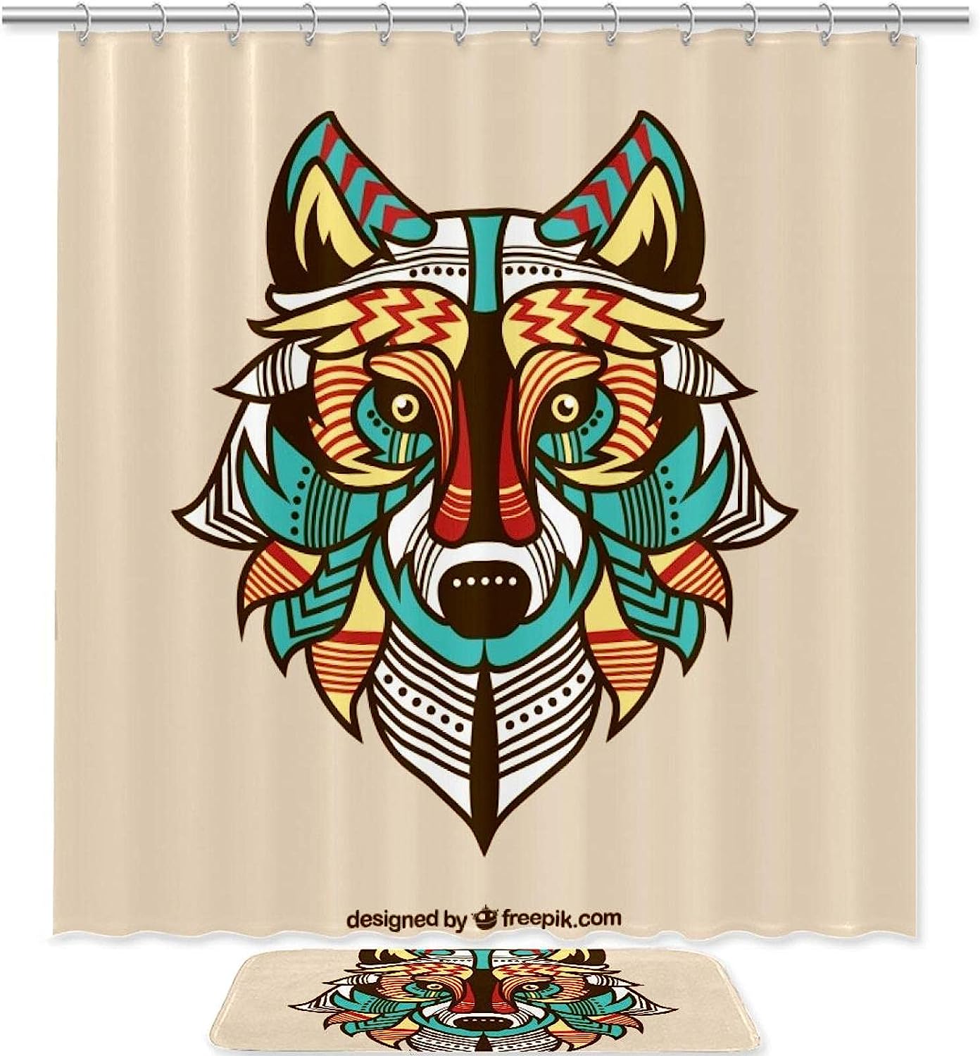 Wolf Background Waterproof Shower Curtain For Bathroom Decor