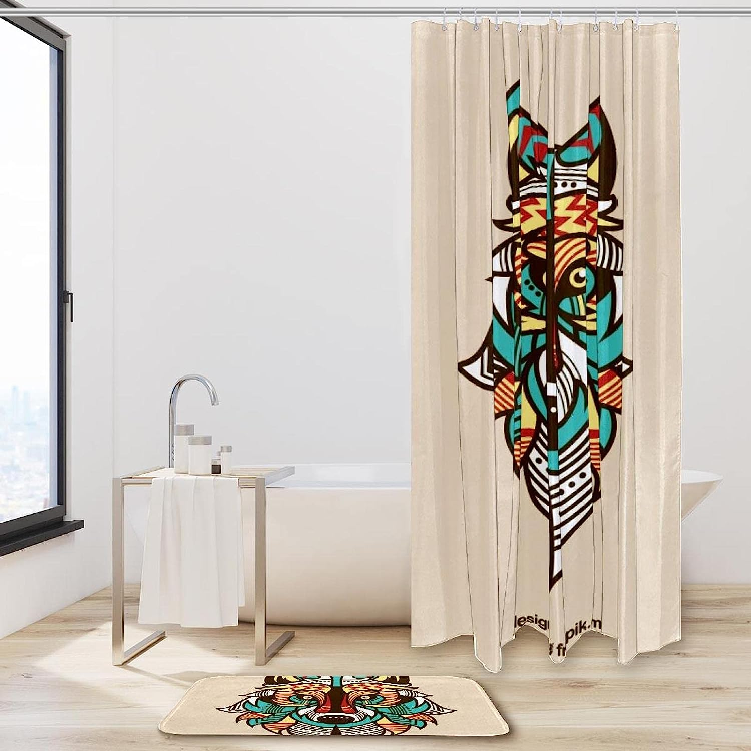 Wolf Background Waterproof Shower Curtain For Bathroom Decor - Image 2