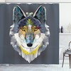Wolf Coyote Portrait Art Print Animal Shower Curtain For Bathroom Decor