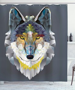 Wolf Coyote Portrait Art Print Animal Shower Curtain For Bathroom Decor