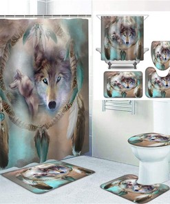 Wolf Dream Catcher Cool Wolf Fabric Animal Shower Curtain For Bathroom