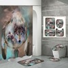 Wolf Dreamcatcher 3D Print Shower Curtain For Wildlife Enthusiasts