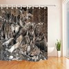 Wolf Family Life Print Waterproof Shower Curtain With Hooks For A Rustic And Wildlife Bathroom Style