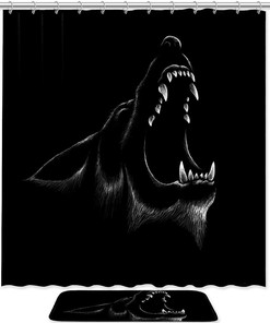 Wolf Fangs Waterproof Shower Curtain For Bathroom