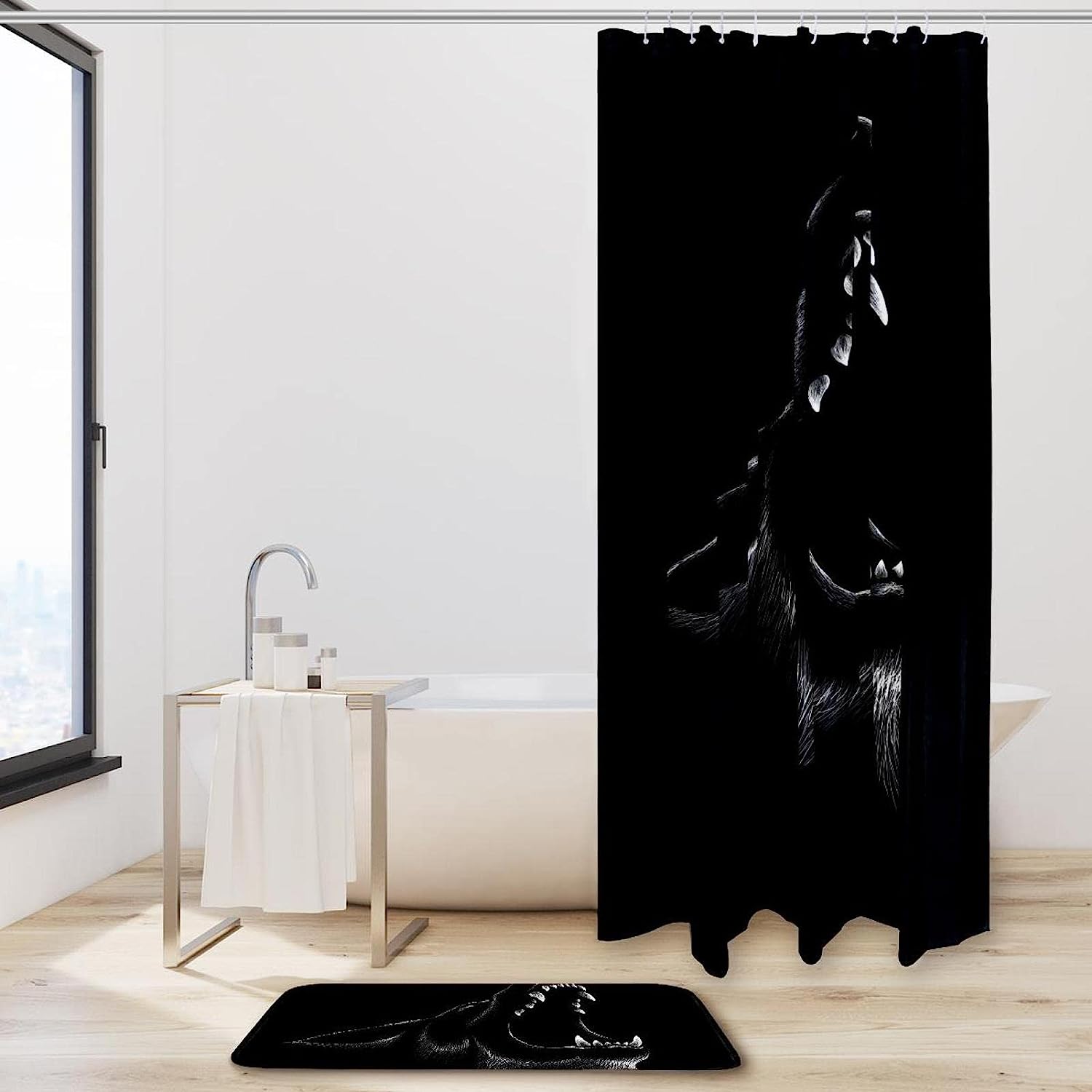 Wolf Fangs Waterproof Shower Curtain For Bathroom - Image 2