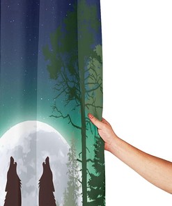 Wolf Forest Moon Shower Curtain for a Wildlife-inspired Bathroom