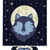 Wolf Galaxy Moon Stars Fabric Shower Curtain - Waterproof And Stylish