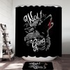 Wolf Gang Bathroom Shower Curtain with Black and White Animal Print 