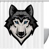 Wolf Head Bathroom Shower Curtain with Animal Print for Home Decor 