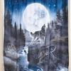 Wolf Howling At The Moon Shower Curtain for Wildlife and Cabin Bathroom Decor 