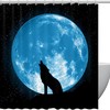 Wolf Howling Pattern Full Moon Shower Curtain For A Creative Bath Decor