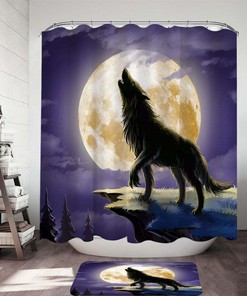Wolf Howls At A Full Moon Shower Curtain - A Mystical And Beautiful Addition To Your Bathroom