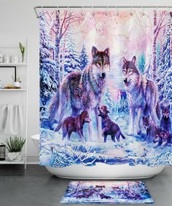 Wolf In The Woods Shower Curtain