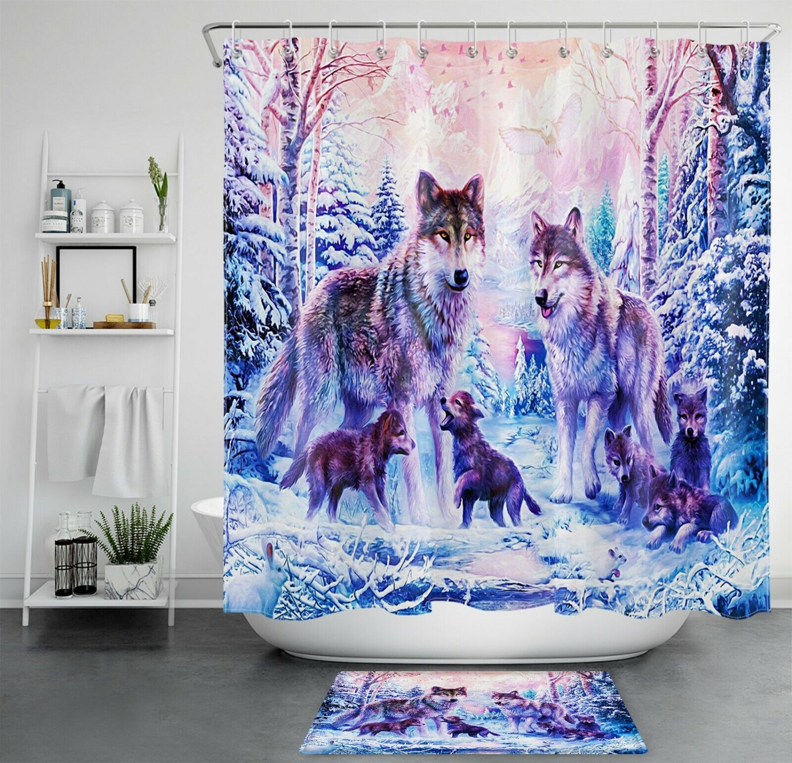 Wolf In The Woods Shower Curtain