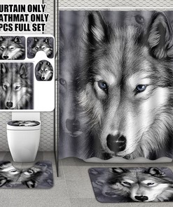 Wolf King Animal Shower Curtain for Wildlife and Nature Bathroom Decor 
