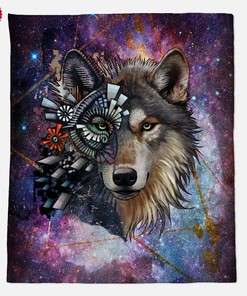 Wolf Lover Gift Set with Blanket, Dreamcatcher, and Shower Curtain for Home Decor