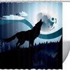Wolf Moon Shower Curtain - Celestial Bathroom Accessories