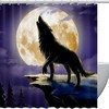Wolf Moon Shower Curtain - Lunar Canine Bathroom Dcor