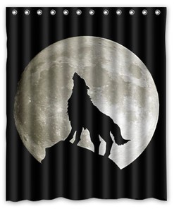 Wolf Moon Shower Curtain Set With Waterproof Fabric For Cozy Bathroom Decor