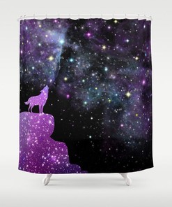 Wolf Nebula Shower Curtain Space Violet Curtain Galaxy Curtain Nebula Curtain Star Planet Wolf Curtain Home