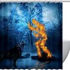 Wolf Pattern Shower Curtain - Predatory Wolf Bathroom Dcor
