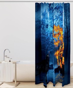 Wolf Pattern Shower Curtain - Predatory Wolf Bathroom Dcor