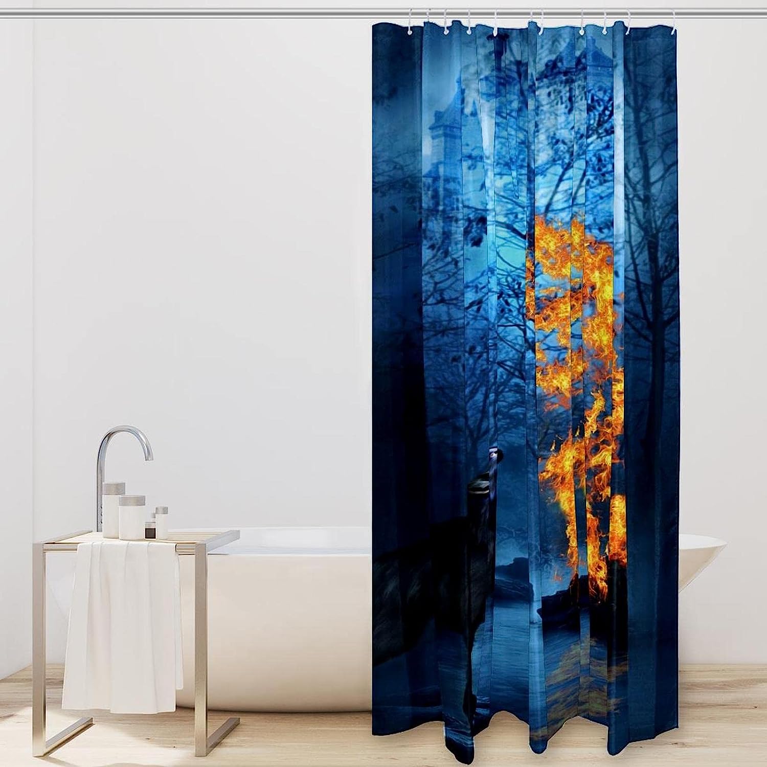 Wolf Pattern Shower Curtain - Predatory Wolf Bathroom Dcor