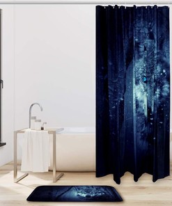 Wolf Pattern, Waterproof Shower Curtain Bathroom Curtain - Sturdy Wolf-Eyed Waterproof Bathroom Accessory