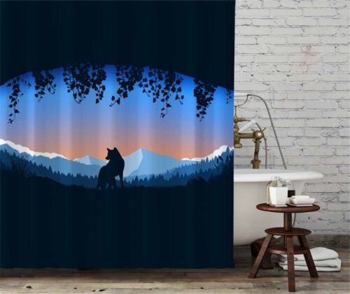 Wolf Portrait Shower Curtain with Animal Print for Bathroom Decor