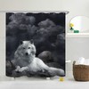 Wolf Print Shower Curtain - Animal-Inspired Bathroom Decor 