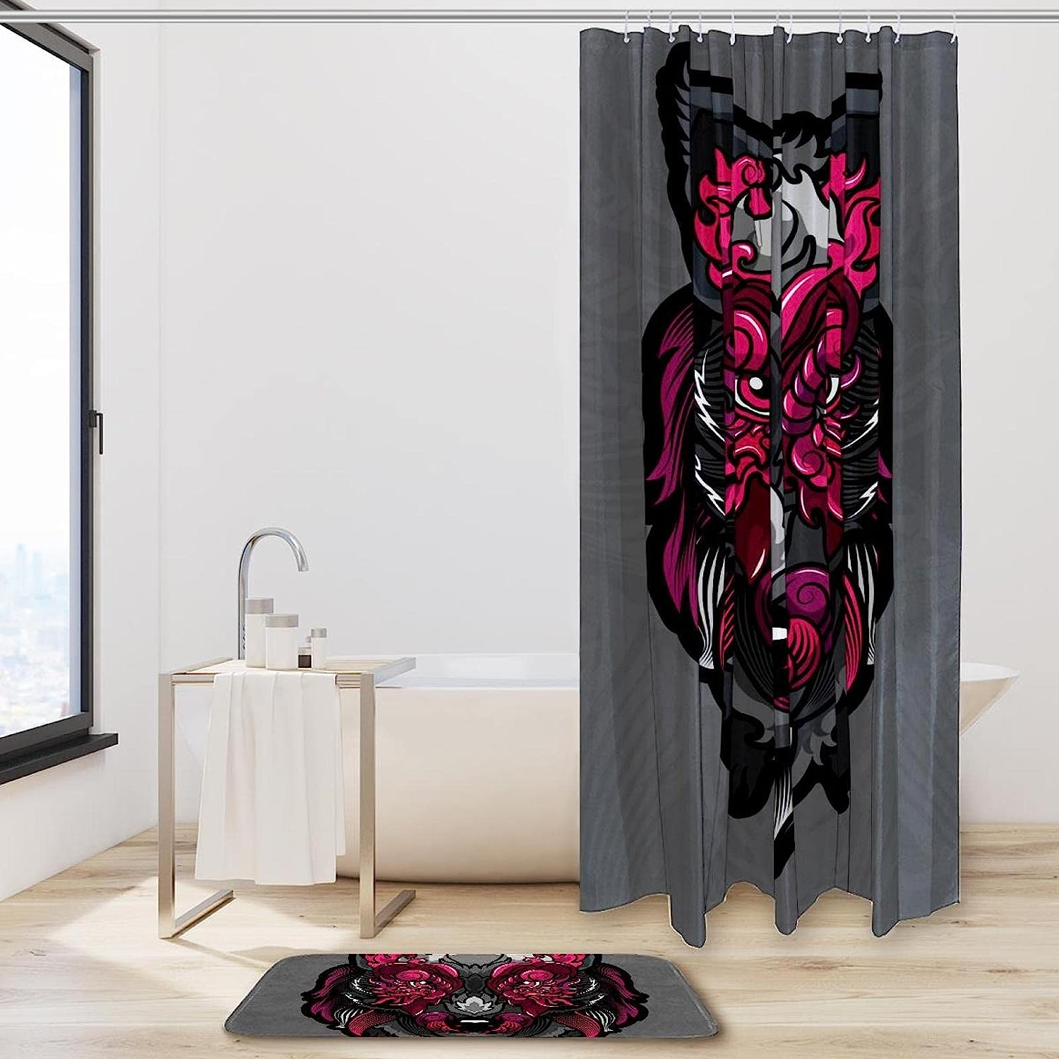 Wolf Print Shower Curtain For Rustic Bathroom Decor